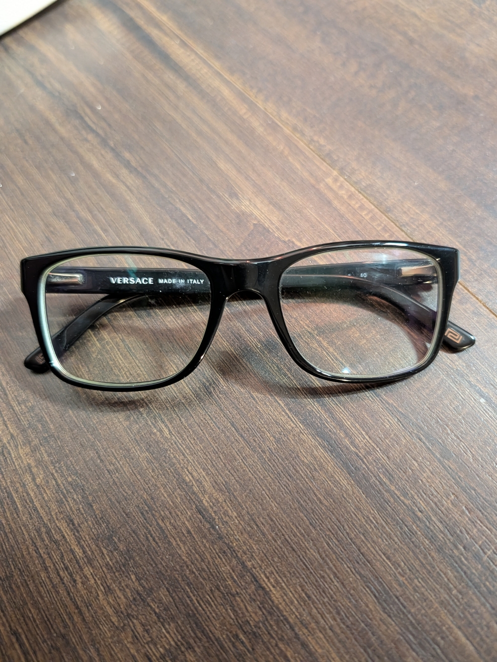 VERSACE Black Greca Logo 52-18-40 Made In Italy RX Glasses / Eyeglasses